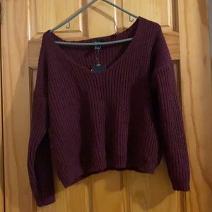 Size small brand new forever 21 burgundy sweater new with tags!